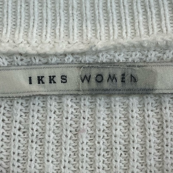 IKKS Women Striped Black and White Sweater Sz L Nautical Coastal Preppy Prep - Picture 4 of 16